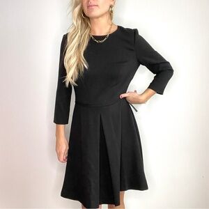 Eliza J Black Fit and Flare 3/4 Sleeve Dress